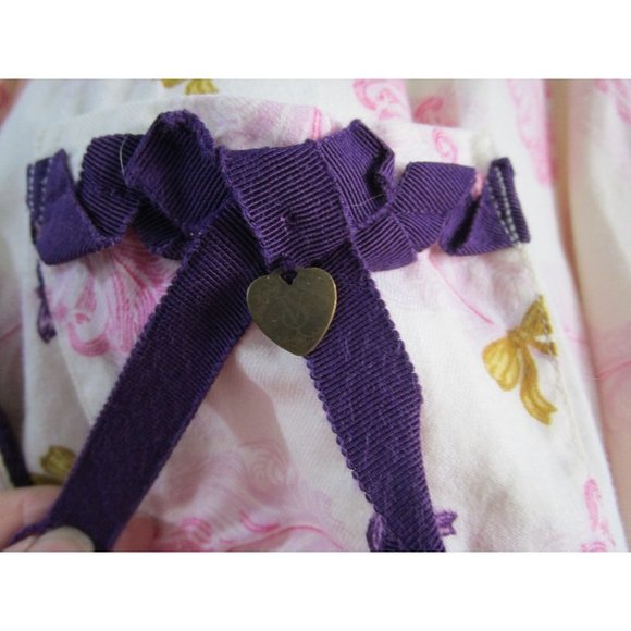 Victoria's Secret Gold Label Feather Bow Ribbon Pajama Set Ladies XS Dee Damage - Picture 8 of 16